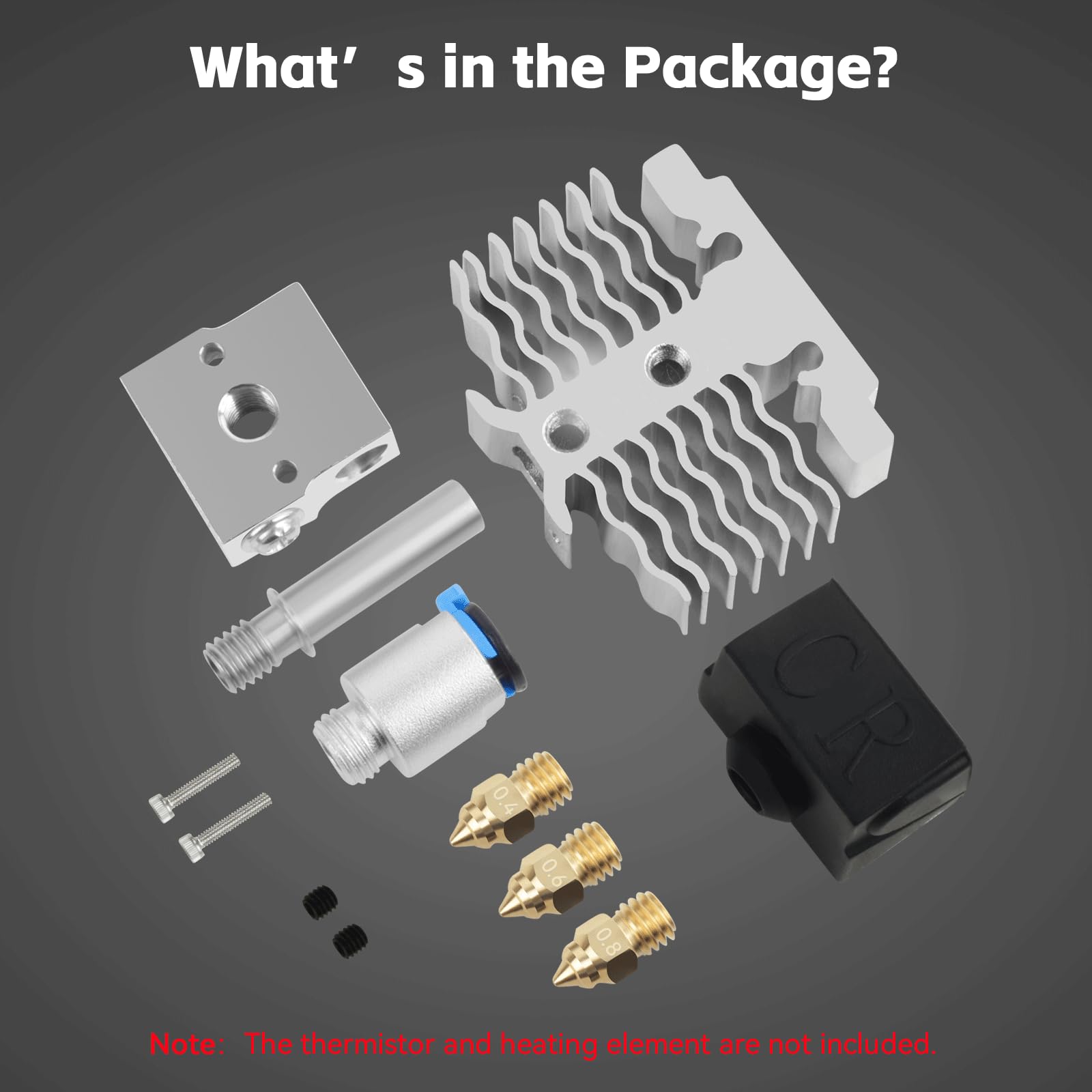 Hotend Creality Ender 3 Neo Avec Buses 0.4/0.6/0.8mm Et Chaussette Silicone