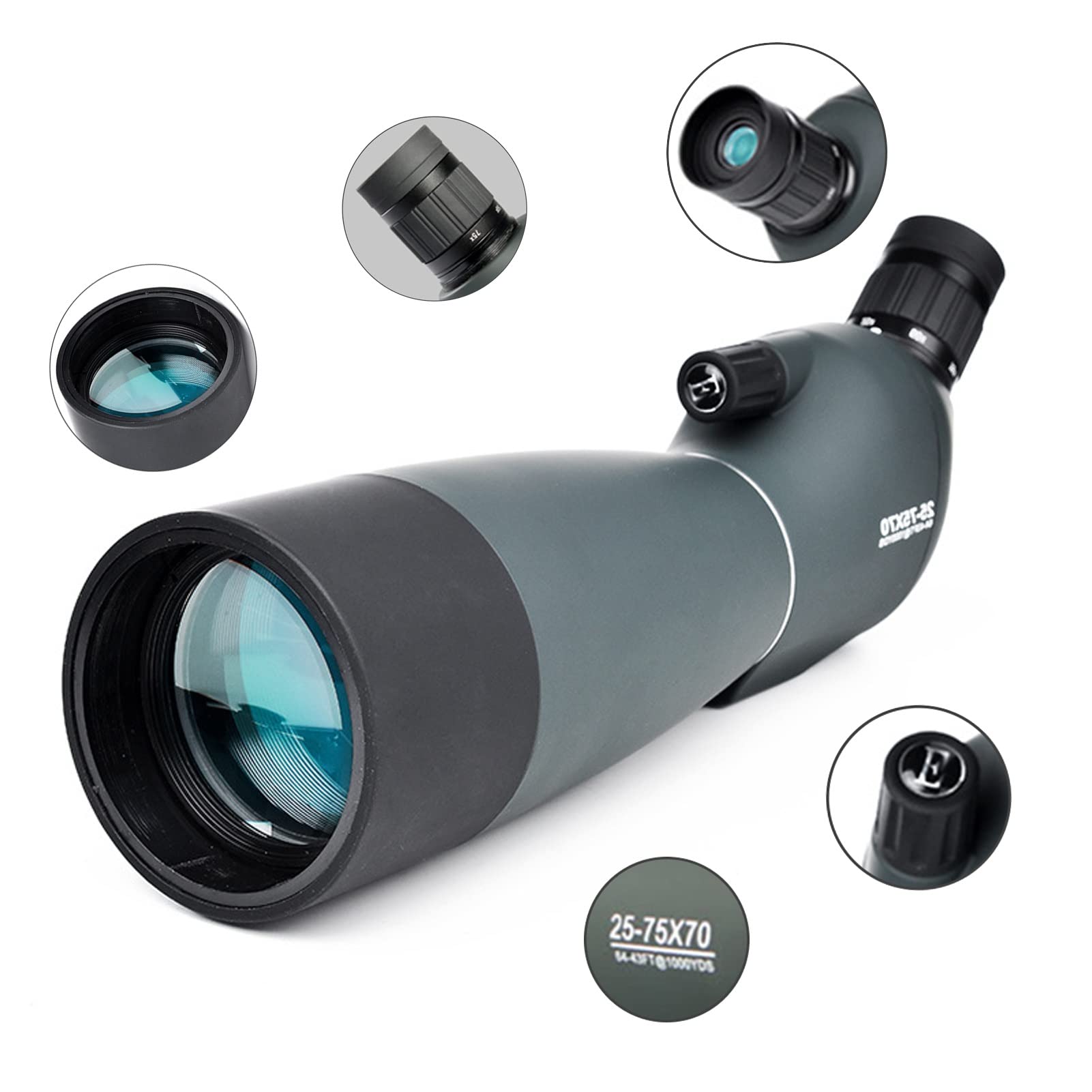 Amazon.co.jp: 単眼鏡 望遠鏡 高倍率25-75x70 フィールドスコープ