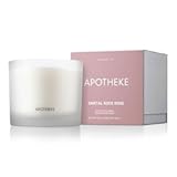 Apotheke 3-Wick Scented Candles for Home&comma; Santal Rock Rose - 26 oz Soy Wax Jar Candle Gift for Women - Long-Lasting Fragrance with Perfume-Grade Essential Oils - Sandalwood&comma; Rose&comma; Musk & Leather