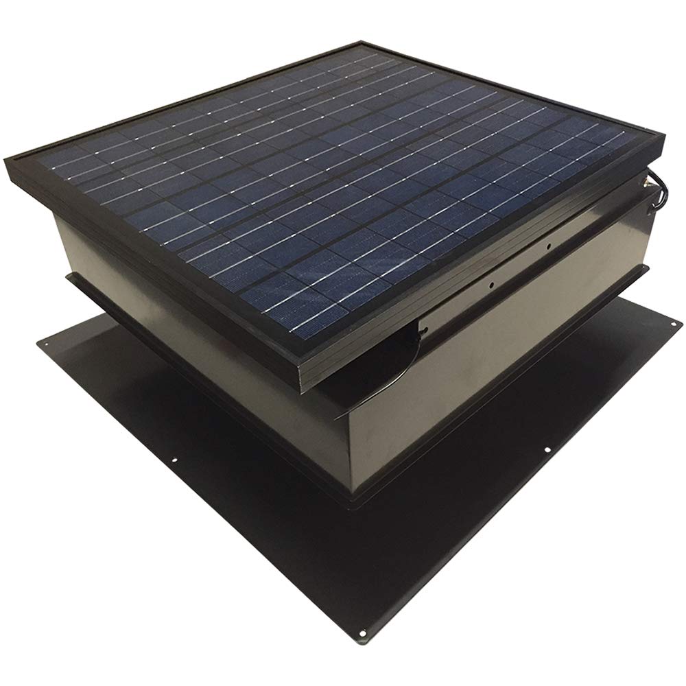 Wentylator solarny na poddaszu, płaski dach 30 W, czarny