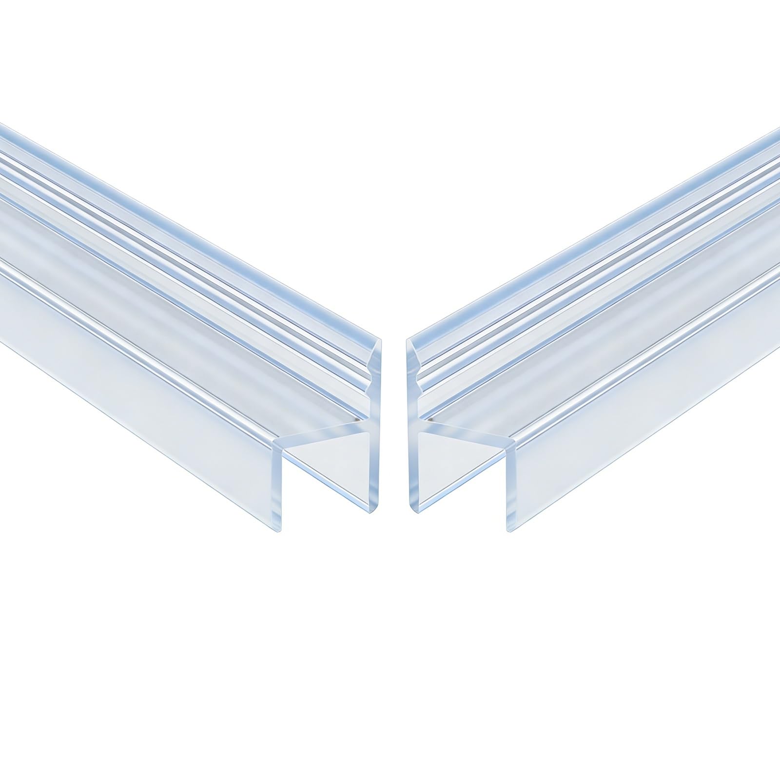 Gomas Mampara Ducha, Sello de Puerta de Vidrio Impermeable a Prueba de Viento, Sello de Mampara de Ducha de PVC Duradero for Separación de Baño Seco y Húmedo(2pcs,6mm/0.23in)