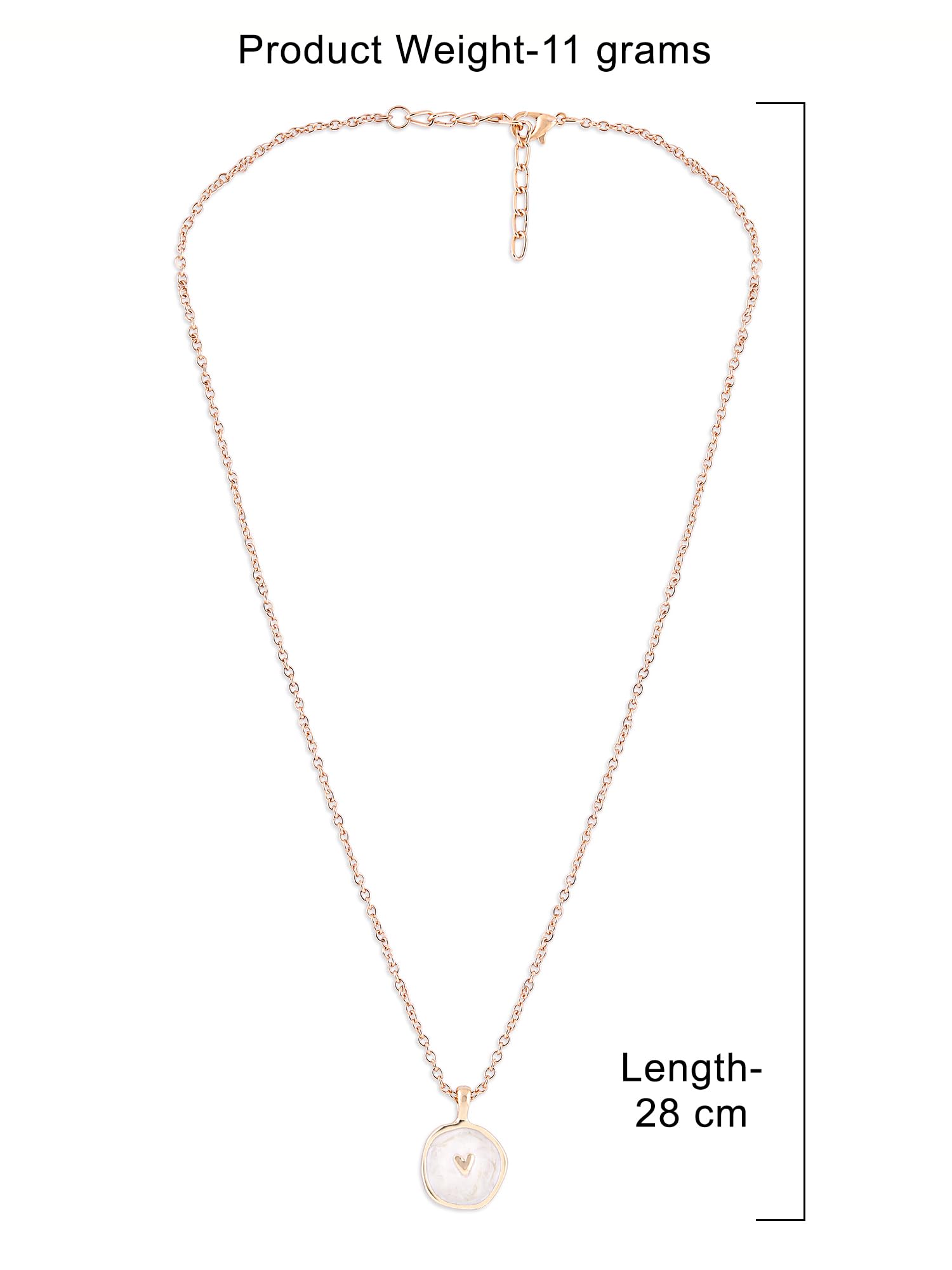 Enamel Tiny Heart Pendant & Chain for Women
