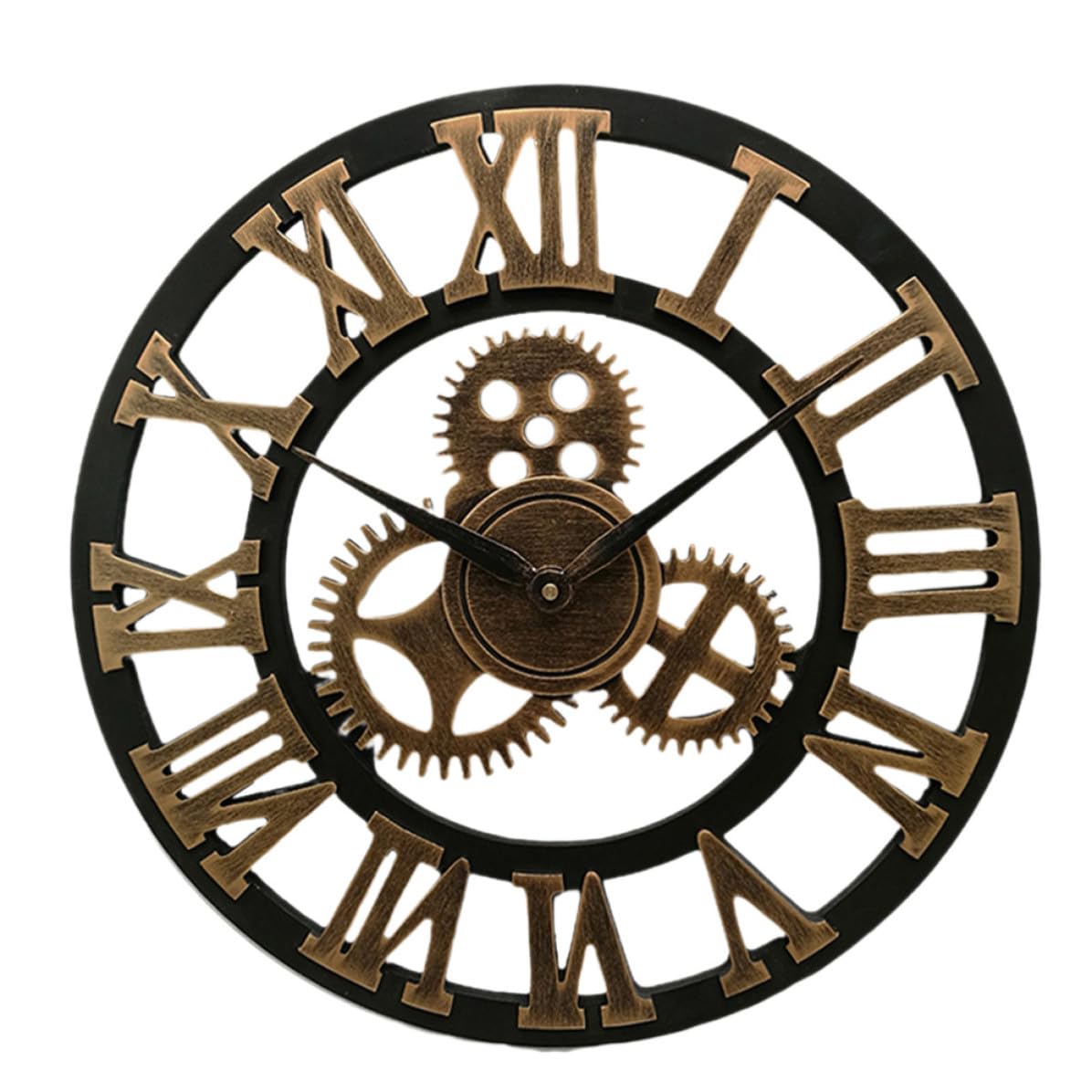 IMIKEYA Reloj de Pared Engranajes Metálicos y Madera Creativo Estilo Industrial Diseño Silencioso y Elegante para Dormitorio u Oficina para Dormitorio u Oficina