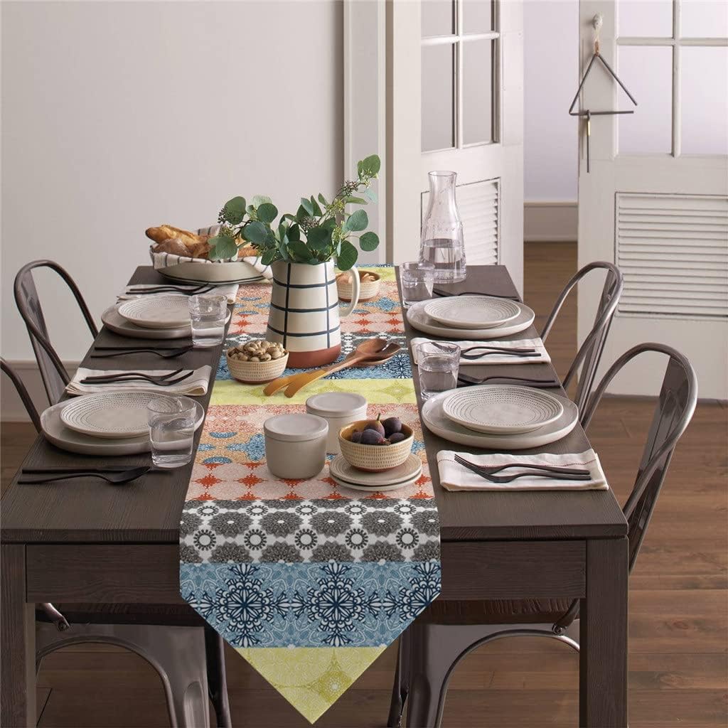 Bohemian Ethnic Table Runners Holiday Wedding Decor Dinning Table Cover Christmas Decorations Table Cloth(46x183cm)