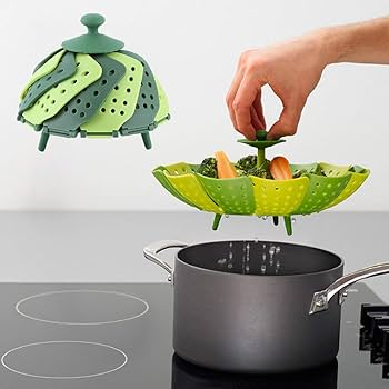 Triple Divider Nest Steamer Silicone Pot Divider Steam Basket Cooking Strainer Kitchen Accessories 3pcs/set