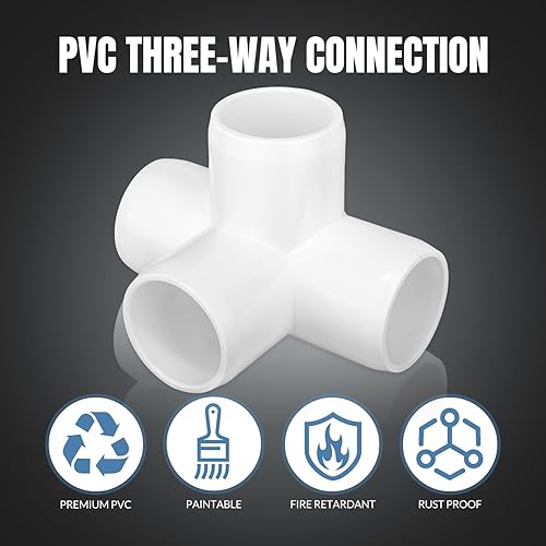 Miniatura 41 de Paquete de 12 accesorios de tubería de PVC de 3/4 pulgadas de 90 grados, conectores de tubería de PVC de grado recto de 2 vías para muebles, 2 vías