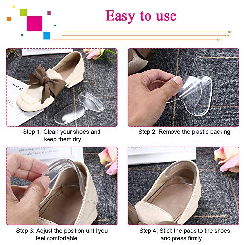 URAQT Hielgrepen, Gel Shoe Inserts Liners Pads voor te grote schoenen Anti-Slip Hielgrepen Inserts Liners Voetinlegzolen… - Image 7