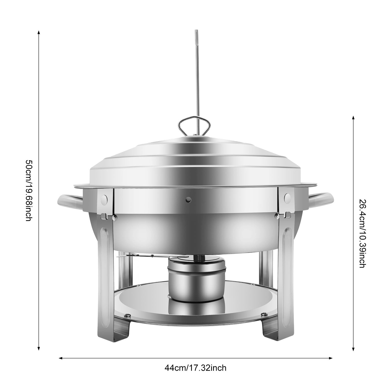 Contenitore termico per alimenti, 7,5 l, in acciaio inox, rotondo, con coperchio, accessorio per catering, per hotel, buffet, ristoranti, riunioni di famiglia