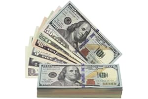 100 Dollar Bills Realistic Prop Money - 210-Piece Toy for Kids Number...