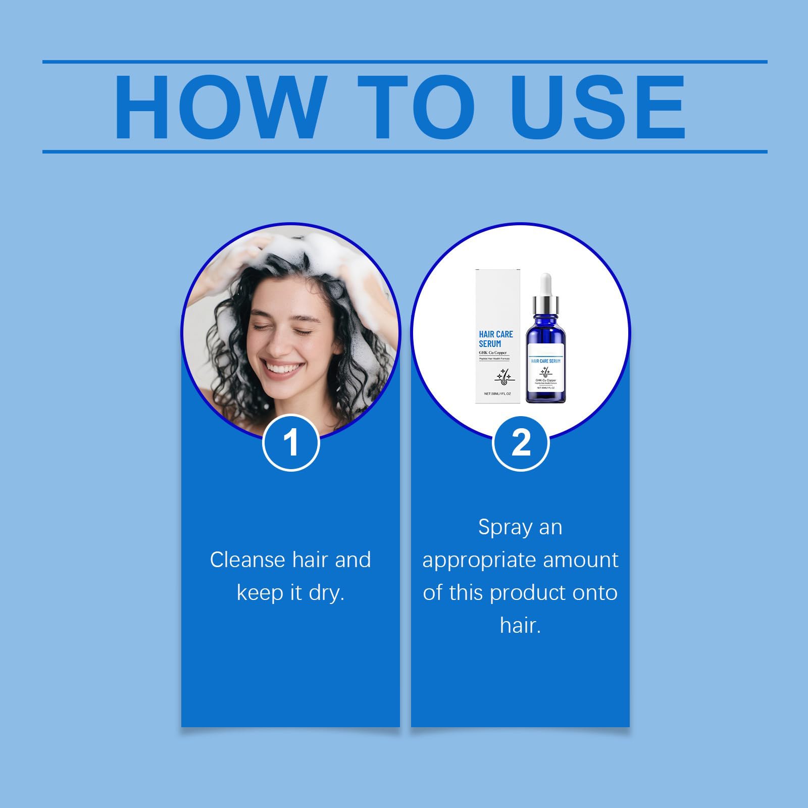 Ghk-Cu serum do włosów z peptydu miedzianego Ghk-Cu, serum do włosów suchych, zniszczonych włosów, wzmacnia i pogrubia włosy, wspomaga nawilżenie w przypadku suchej skóry głowy, nie natłuszcza. (3 szt