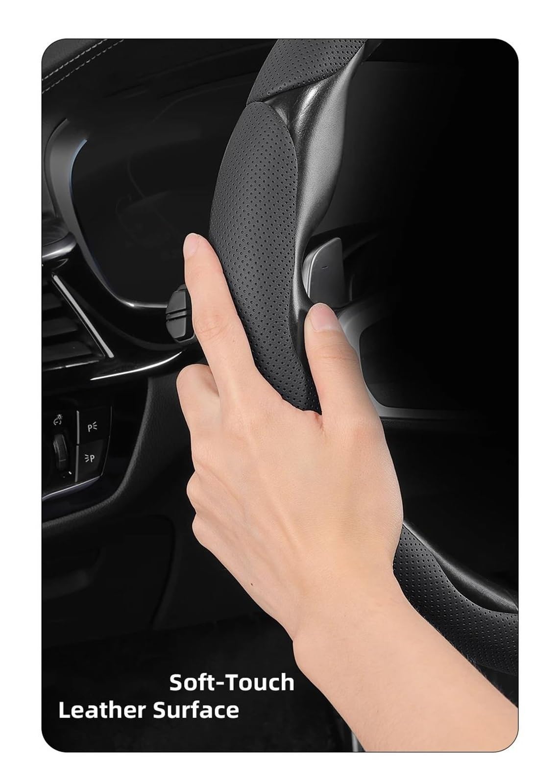 Volante Automóvil Funda Volante Transpirable Segmentada para Peugeot 206 208 3008 308 207 307 2008 508 5008 407 107 106 Protector Volante Coche(Mocha Oval 2P)