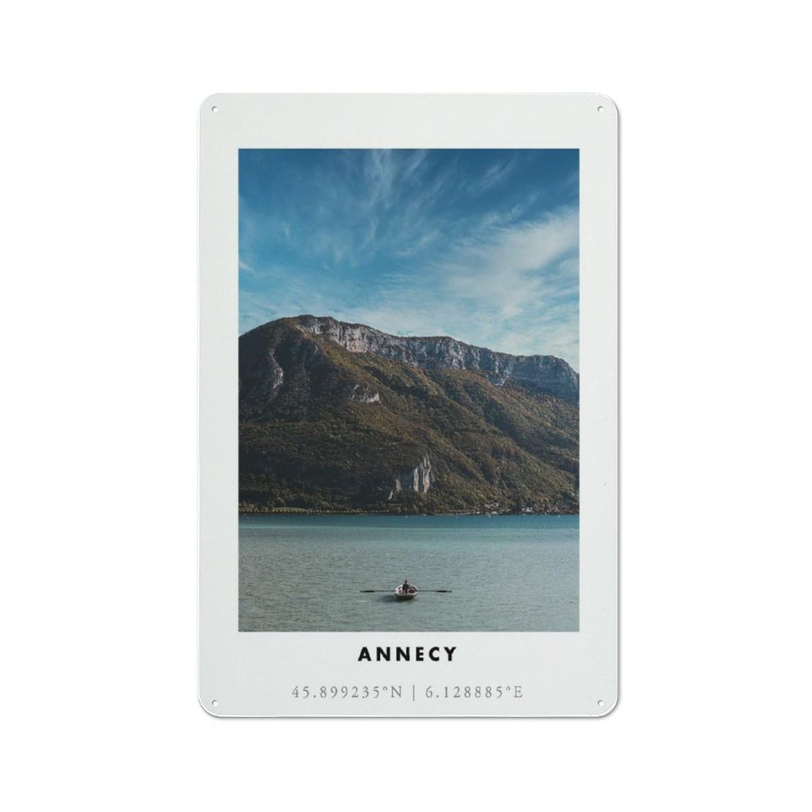 Junmoney Style-5 Annecy Lake View Decorative Tin Plaque 30X20cm, Decorative Novelty Wall Art For Hallway, Home Bar, Garage Or Study