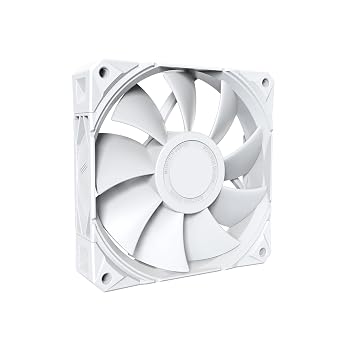MONTECH E28 PWM 120mm Case Fan, 28mm Thick Fan for Enhanced Cooling Efficiency, PWM 4-Pin, FDB Bearing, Quiet Low-Noise, 2000RPM, AIO Compatible White, 1 Pack