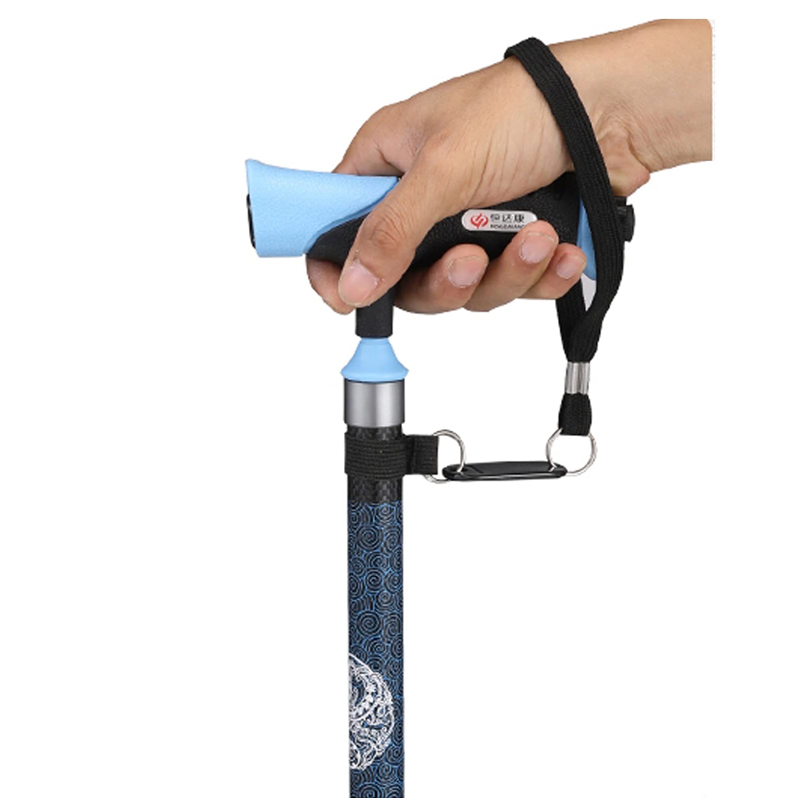 Bastón de Paseo Bastones para Mayores Bastón para caminar con luz LED, mango ergonómico correa para la muñeca, bastón antideslizante, bastones ajustables de altura flexible, para hombres, mujeres, per