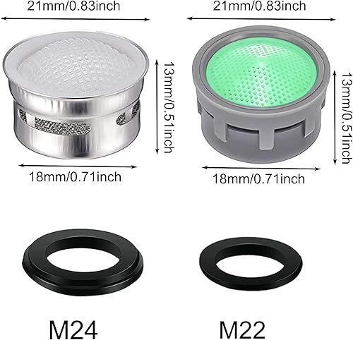 Miniatura 2 de 20 juegos de aireadores de grifo con juntas, piezas de repuesto de restrictor enchufable de 2.2 GPM para aireadores enchufables de baño o cocina