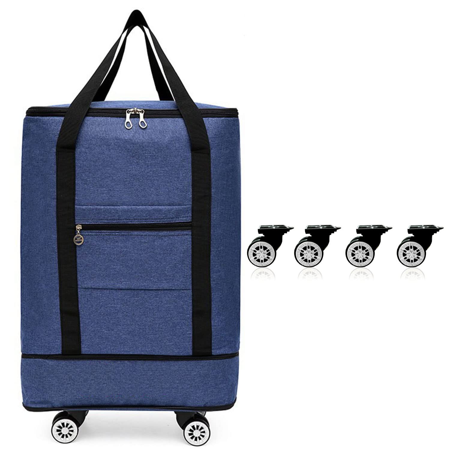 ELDA Expandable Foldable Luggage Suitcase Rolling Duffel Bags for