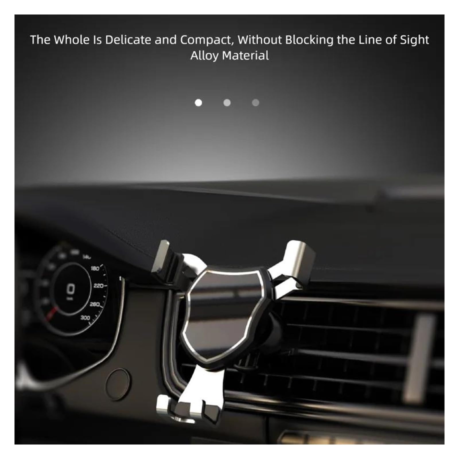 Supporto per telefono da auto con bocchetta di ventilazione, supporto con bloccaggio automatico a gravità per dispositivi mobili da 4,7-6,7 pollici(Metallic surface)