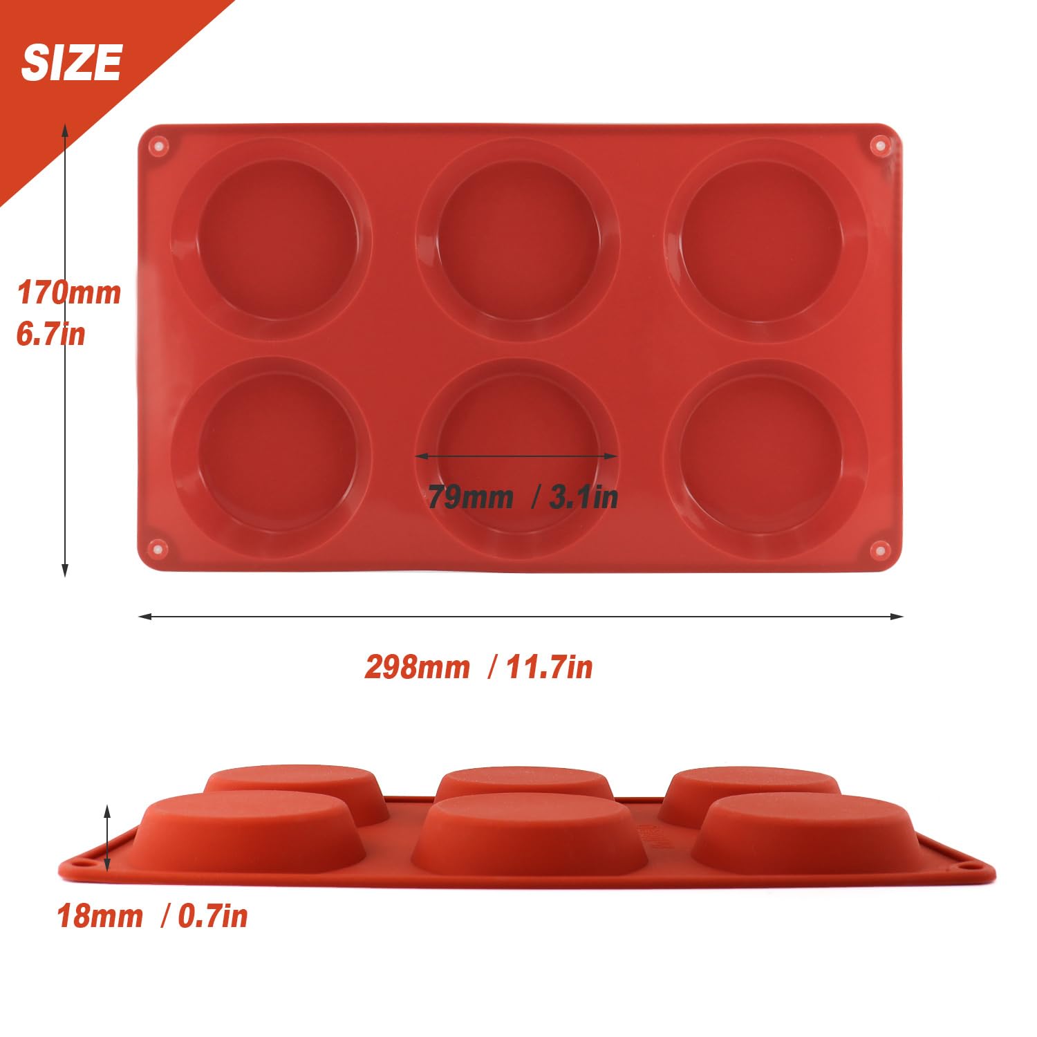 KANIXUM 3-Pack Silicone Egg Molds - 3x0.7 Inch Round English Muffin & Breakfast Sandwich Maker, Reusable Non-Stick Baking Pan for Egg Patties, Whoopie Pies, Oven Safe