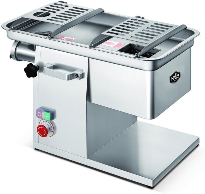 KWS JQ-58 Duo Function Commercial 1950W 2.6HP Electric 5mm Fresh Meat Cutter + Stainless Steel Meat Grinder All in One Grinding and Slicing Machine for Restaurant/Deli/Butcher Shop