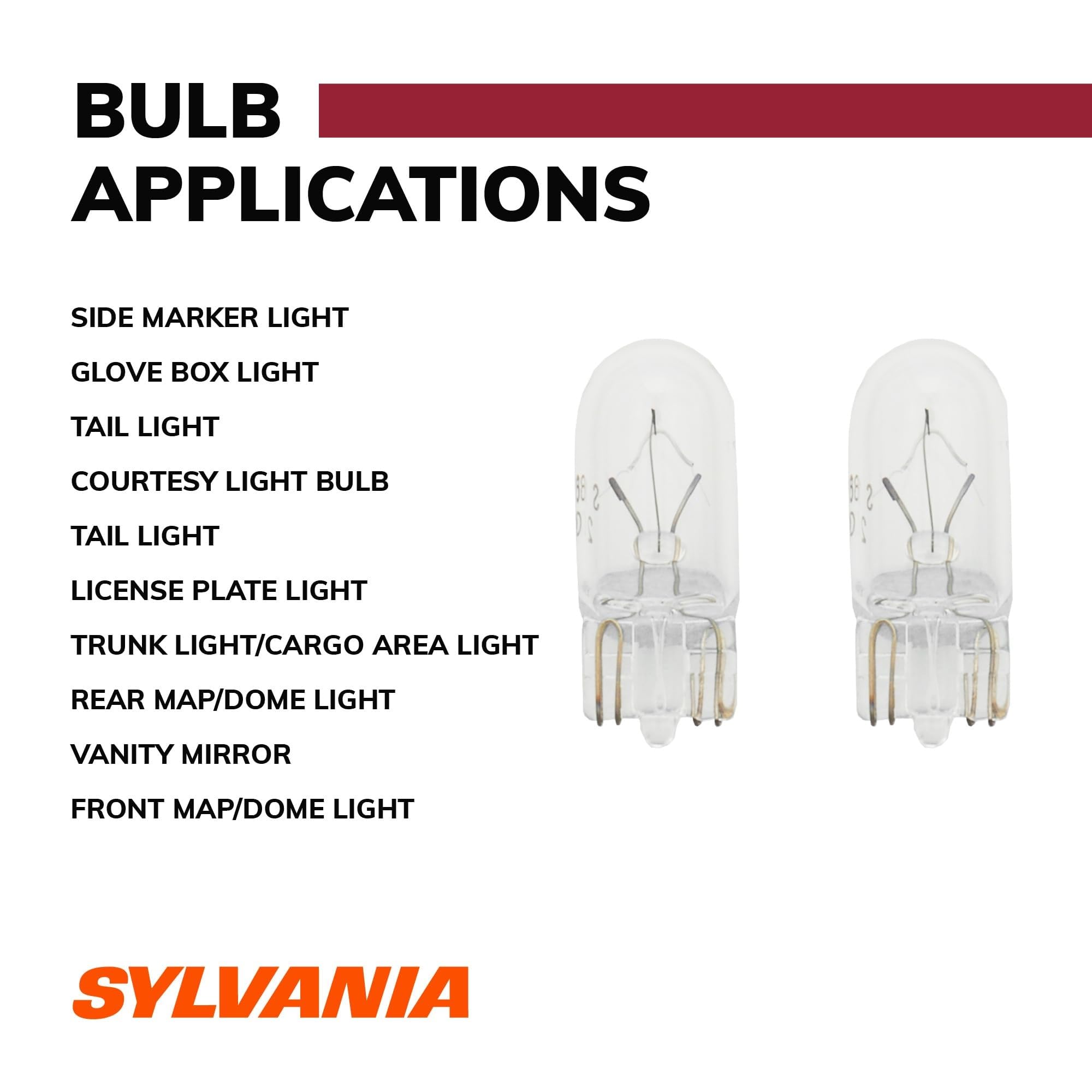 SYLVANIA - 194 Long Life Miniature - Bulb, Ideal for Interior Lighting - Trunk, Cargo and License Plate (Contains 2 Bulbs) - 4
