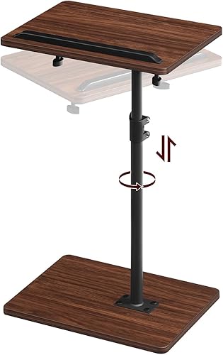 Miniatura 11 de Juego de 2 mesas de bandeja para TV, mesa de bandeja de apoyabrazos de sofá para sofá, mesa de esquina ajustable en altura con giro de 360°, mesas