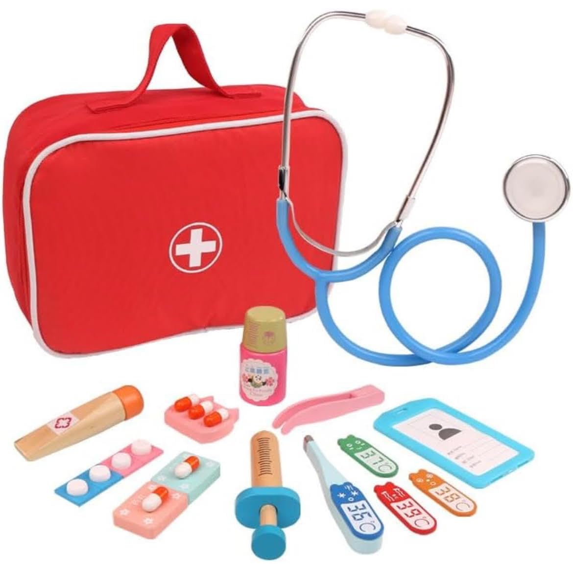 See full amazon price history chart for TOYARTSY Wooden Doctor Pretend Play Set for Kids - Educational Toy with working Stethoscope, Thermometer, Syringe, and More - Encourages Imaginative Role-Playing and STEM Learning, Storage pouch TOYARTSY Wooden Doctor Pretend Play Set for Kids - Educational Toy with working Stethoscope, Thermometer, Syringe, and More - Encourages Imaginative Role-Playing and STEM Learning, Storage pouch (B0D8H4GJQV) Amazon Price History, Amazon Price Tracker