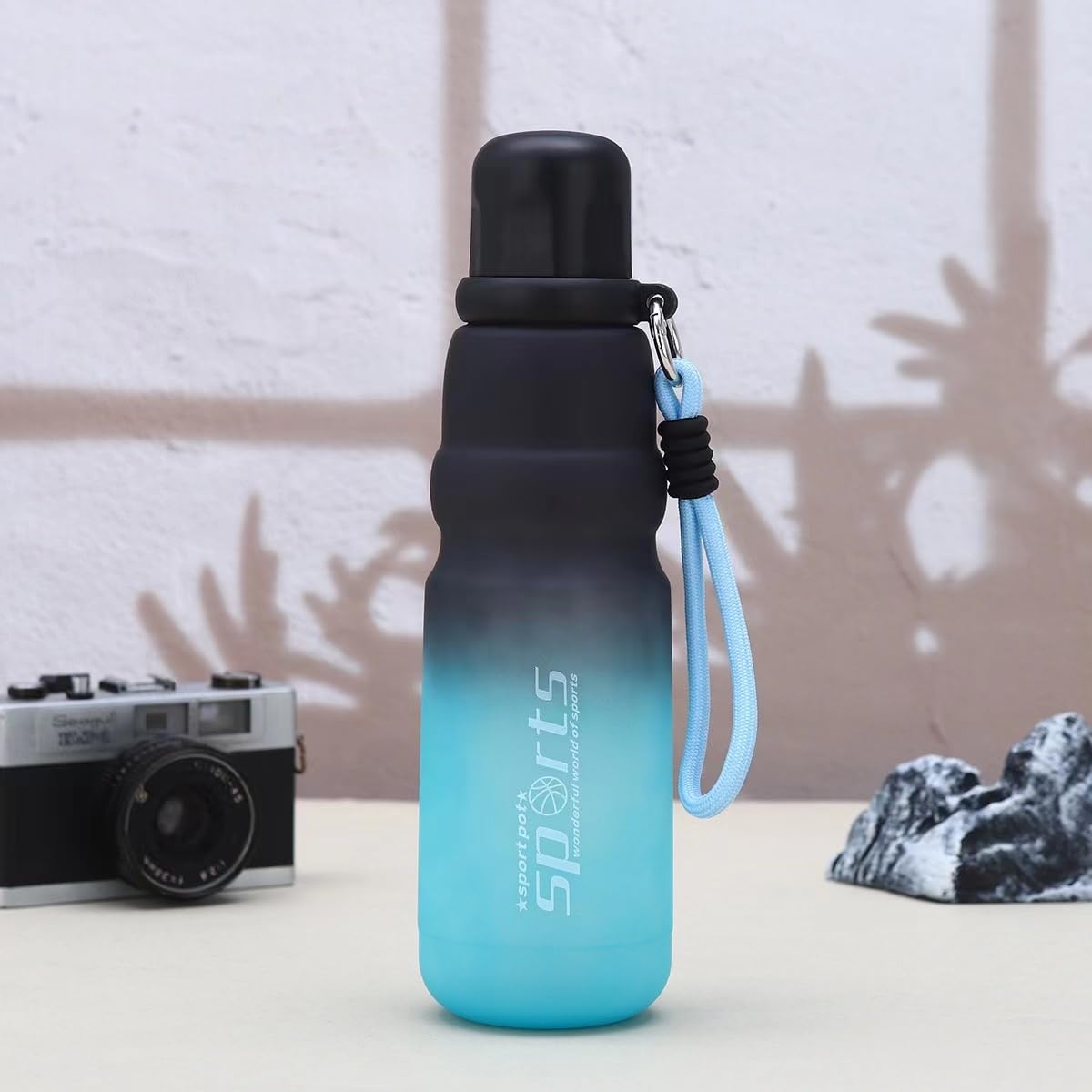 Borraccia 750 Ml Borraccia Termica 750 Ml Con Fiore Della Vita - Bottiglia In Acciaio Inox Con Borsa Borraccia Sport Tracolla - 2