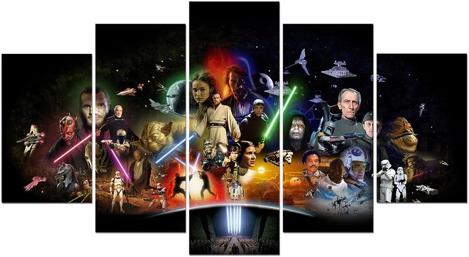 LMPTART(TM 60x34 inches Print Star Wars Movie Poster Picture for Kids Decor Home Decor Wall Art Picture for Living Room deor Print Oil Painting on Canvas Art Prints Framed Painting Ready to Hang Wall