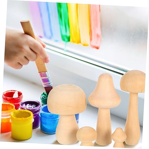 Miniatura 6 de EXCEART 12 pcs Sizes Unfinished People Accessories Mini Decorations White Ornaments Graffiti Party and Unpainted Ornament Art Home Mushrooms Craft