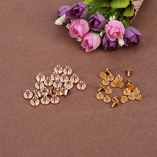 Whitelotous 20Pcs Copper Rivets For Leather Binding Chicago Screws Nail Rivets Diy Craft Craft(Gold)(8Mm) #TOP2