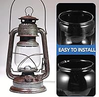 Vista 8 de Cabilock Pantalla de cristal de repuesto para lámparas de queroseno, lámpara de globo, estilo vintage, mejora la estética de la iluminación al aire