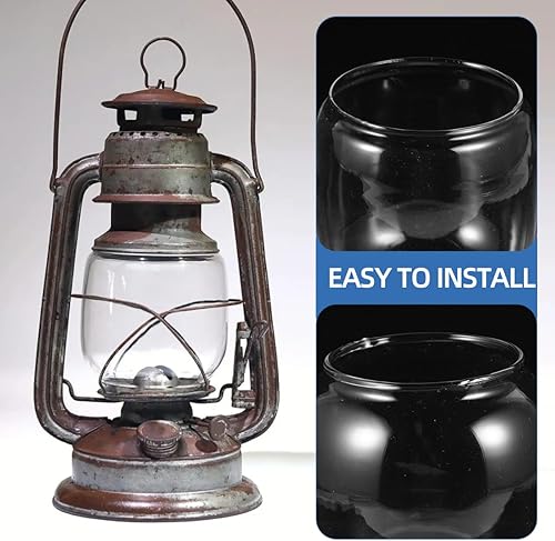 Miniatura 17 de Cabilock Pantalla de cristal vintage de repuesto para linternas de queroseno, globo de huracán transparente para lámparas de aceite al aire libre