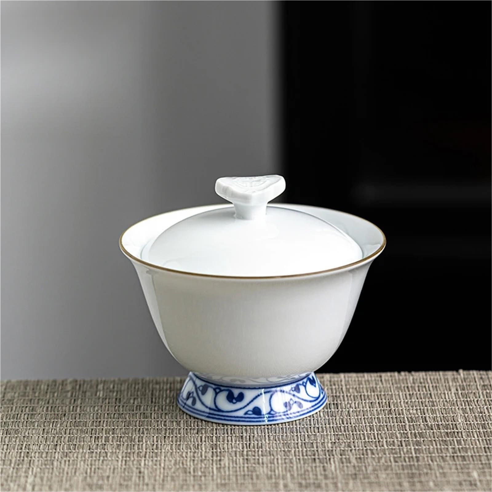 Celadon Ercai Schüssel mit Deckel, hohe Schüssel, chinesische große Keramik-Tee-Brühen, Kung-Fu-Set