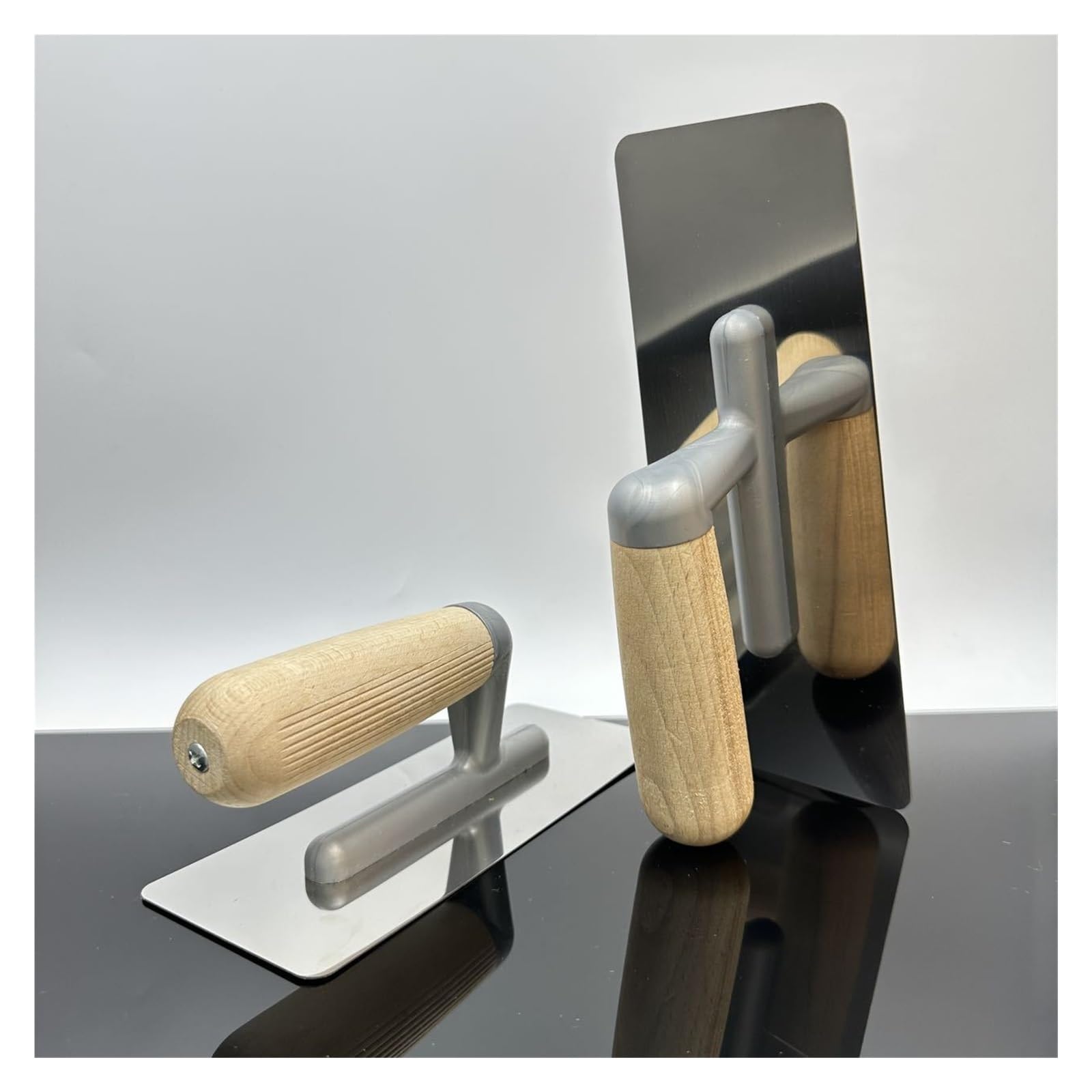 Edelstahl-Spachtelkelle, Kieselgur-Textur, Farbwerkzeug, Gips-Malgeräte(2pcs)