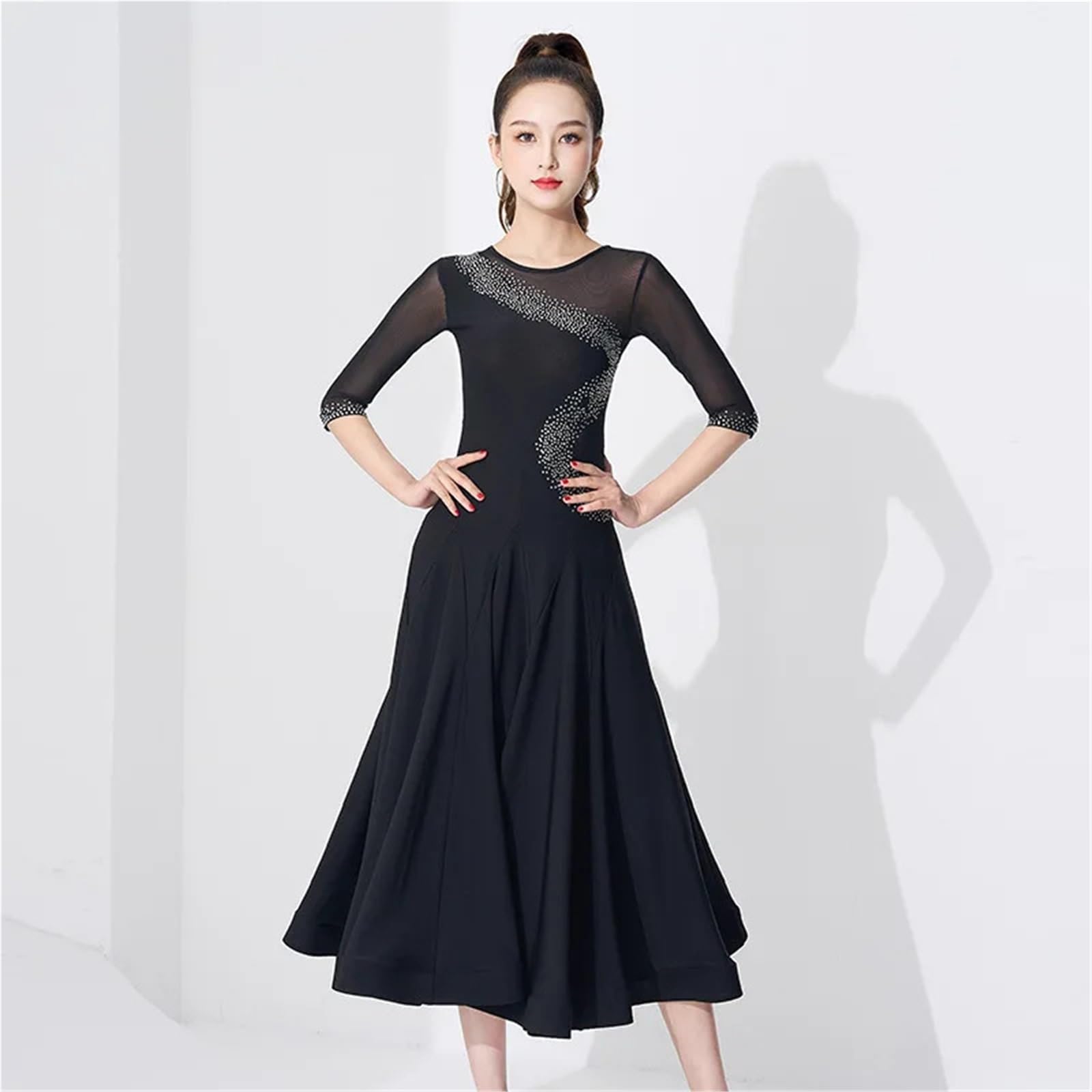Tanzkleid Damen Modernes Tanzkleid Standard Ballsaal Kleidung Damen Weibliche Lange Röcke Übungskleidung Walzer Tango Cocktail Mädchen Abschlussball