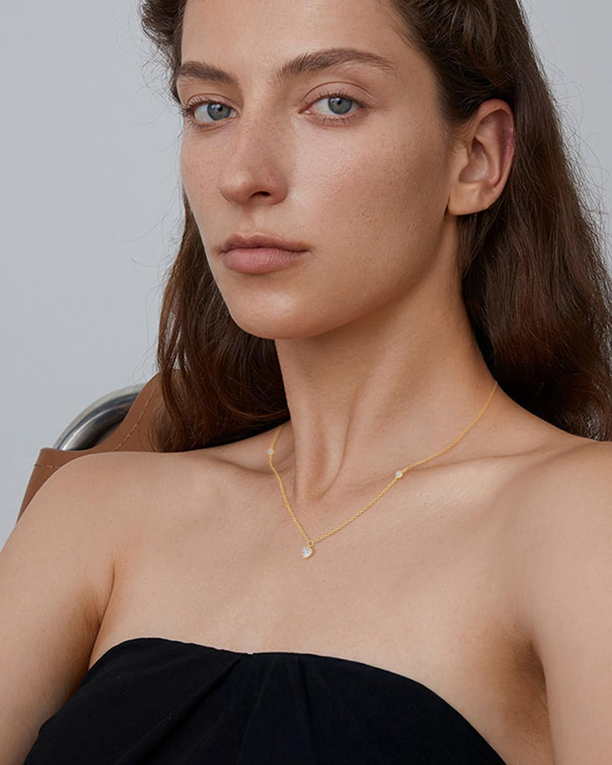 14K Gold Plated Solid 925 Sterling Silver Non Tarnish Necklace for Women Minimalist Dainty Pendant Personalized Jewelry Christmas Birthday Valentine Gifts for Girlfriend Wife Mom Daughter - Image 3