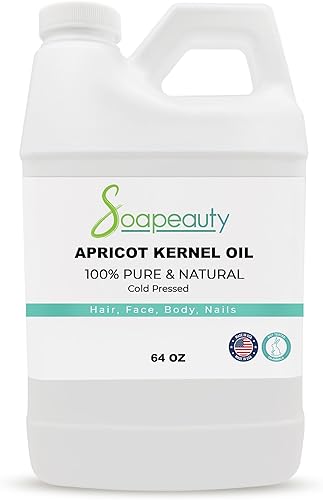 Soapeauty Aceite de albaricoque prensado en frío, 100% puro, aceite de albaricoque natural para piel, cara, portador de cabello para aceites