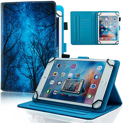 Dteck 9.5-10.5 Inch Universal Case, Flip Stand Leather Cover for Galaxy Tab 9.6 9.7 10.1 10.4 10.5 /iPad Pro 9.7 /Dragon Touch 10 10.1 /Lenovo Tab 10.1 10.3 /Android Tablet 10 10.1 Inch, Green Forest