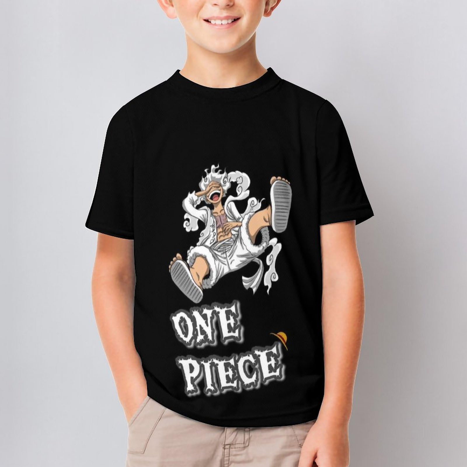 新品 ベイプキッズ ワンピース ルフィ ギアセカンド Tシャツ 100 ホワイト ONE PIECE Tシャツ 半袖 ルフィ ギア5 Tシャツ ホワイト L