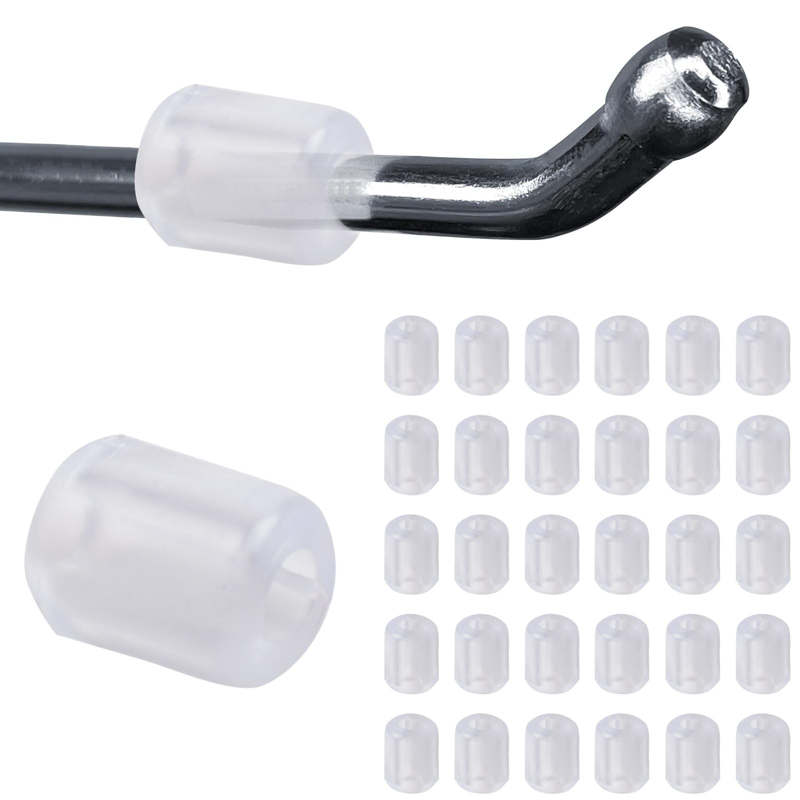 INCREWAY 90PCS Peg Hook Stoppers PVC Inventory Control Clips 5mm Pegboard Peg Locks for Retail Hooks (Clear)