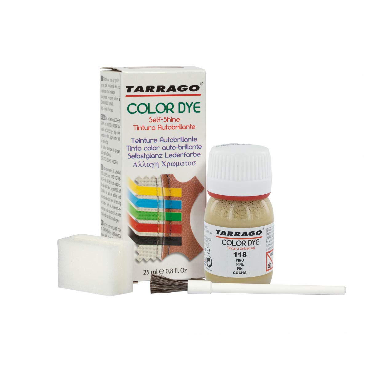 Tinte para Zapatos y Bolsos de Cuero y Textil con Esponja y Brocha | Cubre Rozaduras y Desgastes del Calzado | Gama de 90 colores — view 55