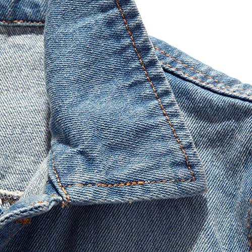 Saukiee Men's Casual Lapel Denim Vest Jacket Vintage Slim Fit Sleeveless Ripped Jeans Vests4