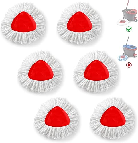 Miniatura 1 de BonusLife - Recambio para cabezal de trapeador giratorio O-Ceda EasyWrin, sistema de 1 tanque solamente, 6 recambios