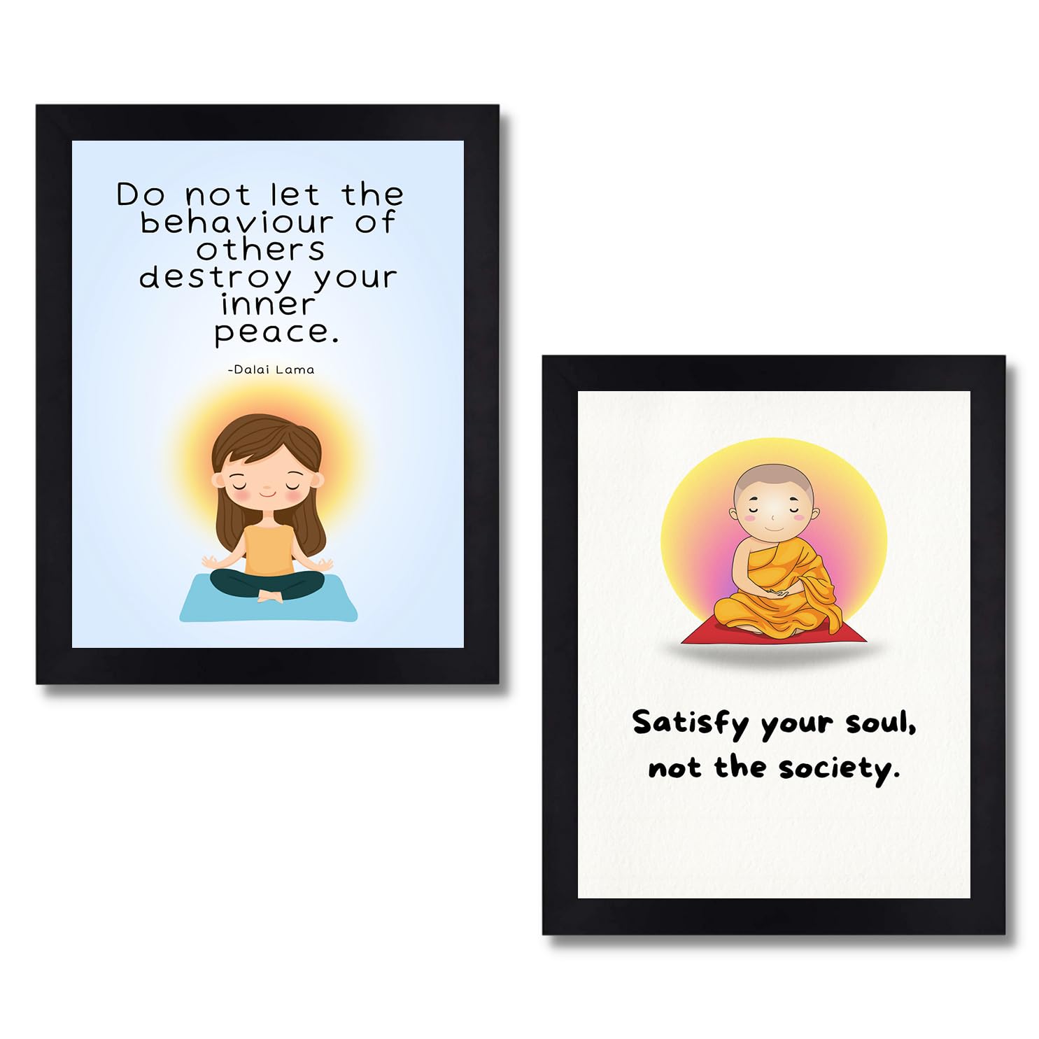 Interio Crafts - Motivational Wall Frames - Inspirational Quotes Posters with Frames for Meditation Room, Study Room, Office Wall Decor - Synthetic Wood - 13 X 10 Inches