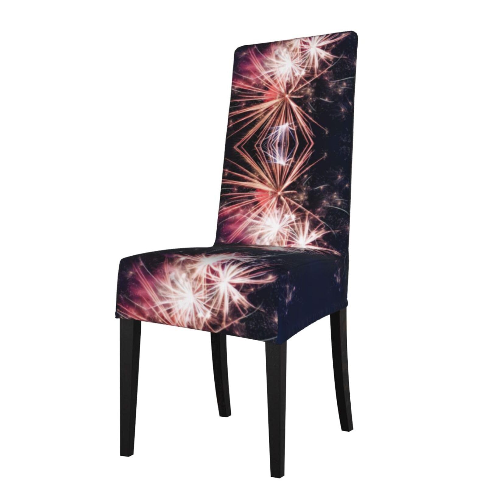 YYHWHJDE Explosion Firework Prints Protection Cover for Dining Chair – Stretchable Slipcovers for a Refreshing Dining Room Makeover