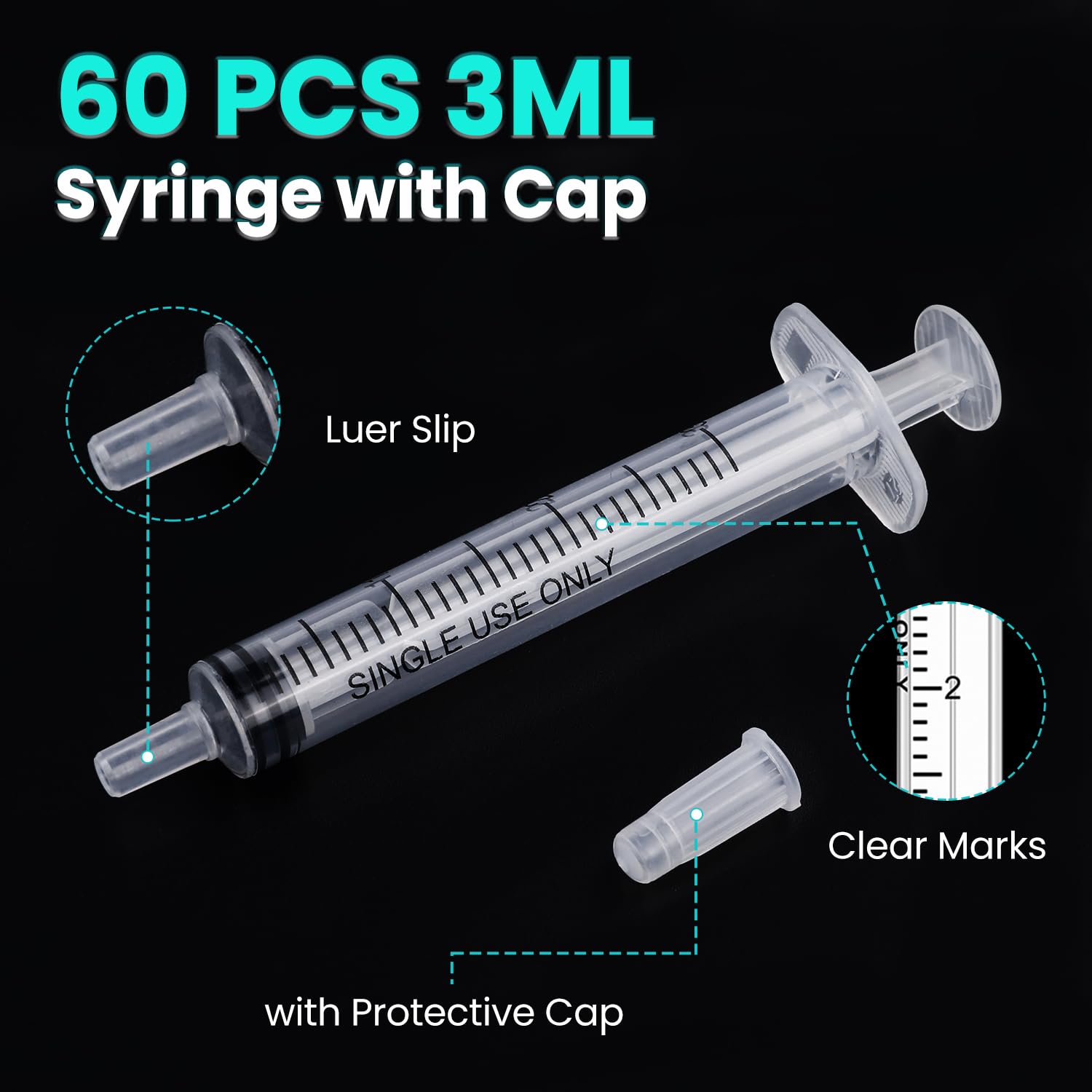120 jeringas de 3 ml con tapa para líquido, jeringa oral sin aguja para cuentagotas de medicamentos, recolección de calostro, alimentación de mascotas, medición de líquidos, sellada individualmente,