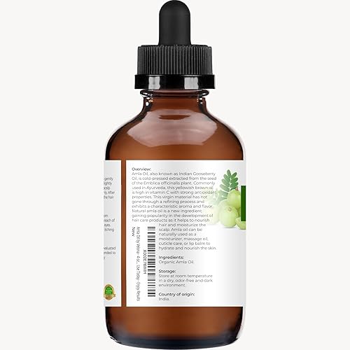 Miniatura 3 de Aceite Amla de Velona - 4 oz  Aceite 100 puro y natural  Virgen extra sin refinar prensado en frío  Crecimiento del cabello cuerpo cara y cuidado de
