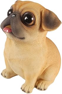 WAIT FLY Cute Pug Dog Shaped Resin Piggy Bank Coin Bank Home Decoration