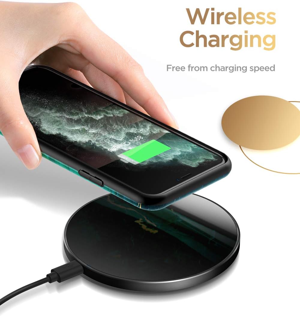 GVIEWIN Compatible with iPhone 11 Pro Max Case, Marble Slim Thin Glossy Soft TPU Rubber Gel Phone Case Cover Compatible with iPhone 11 Pro Max 6.5 Inch 2019 Release (Green/Gold)