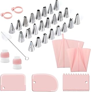 Joyeee 34 PCS Piping Bag Tips Set, Piping Nozzles Cake Decorating Tool w...